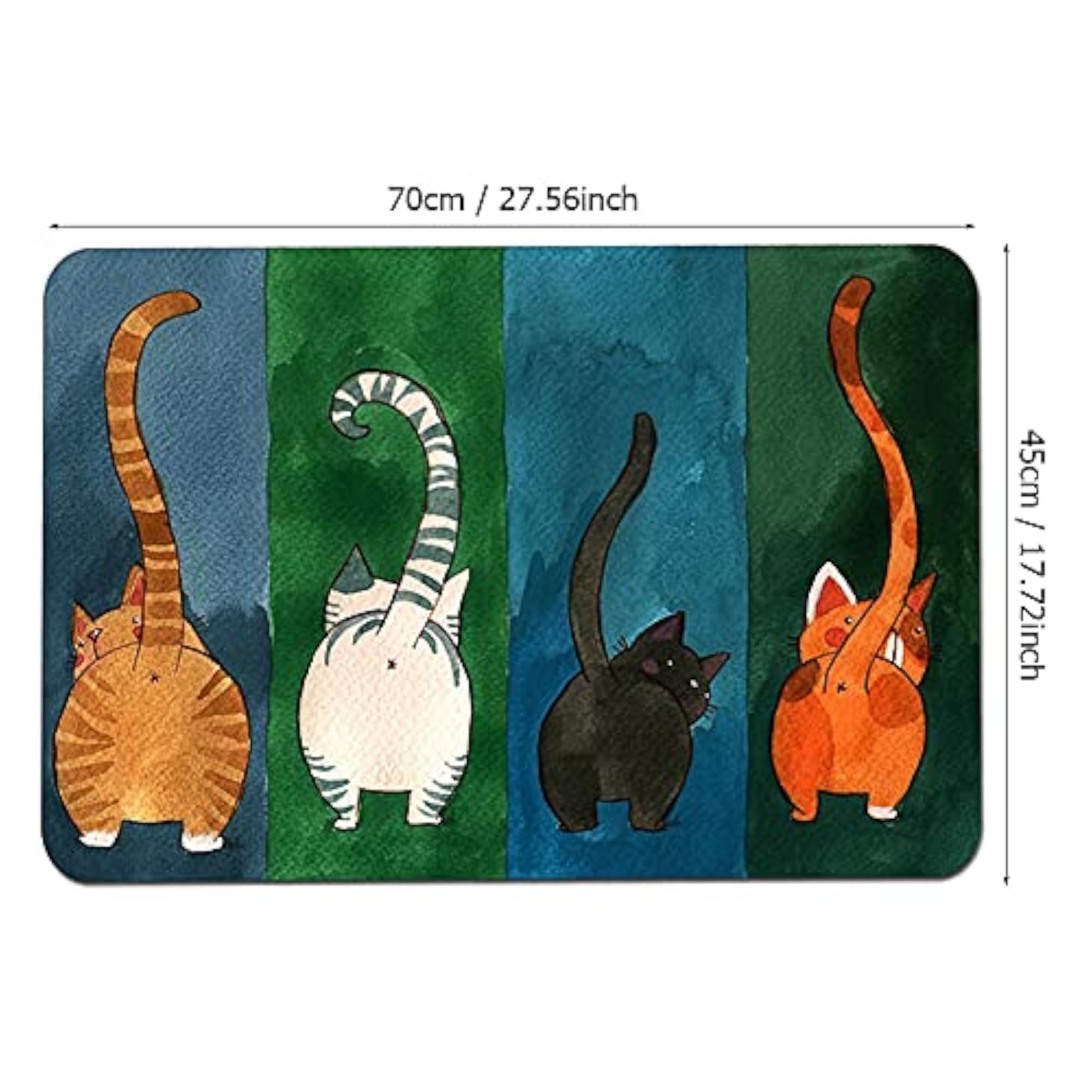 Sturdy Elegant Cat Pattern Doormat for Bedroom 45x70cm